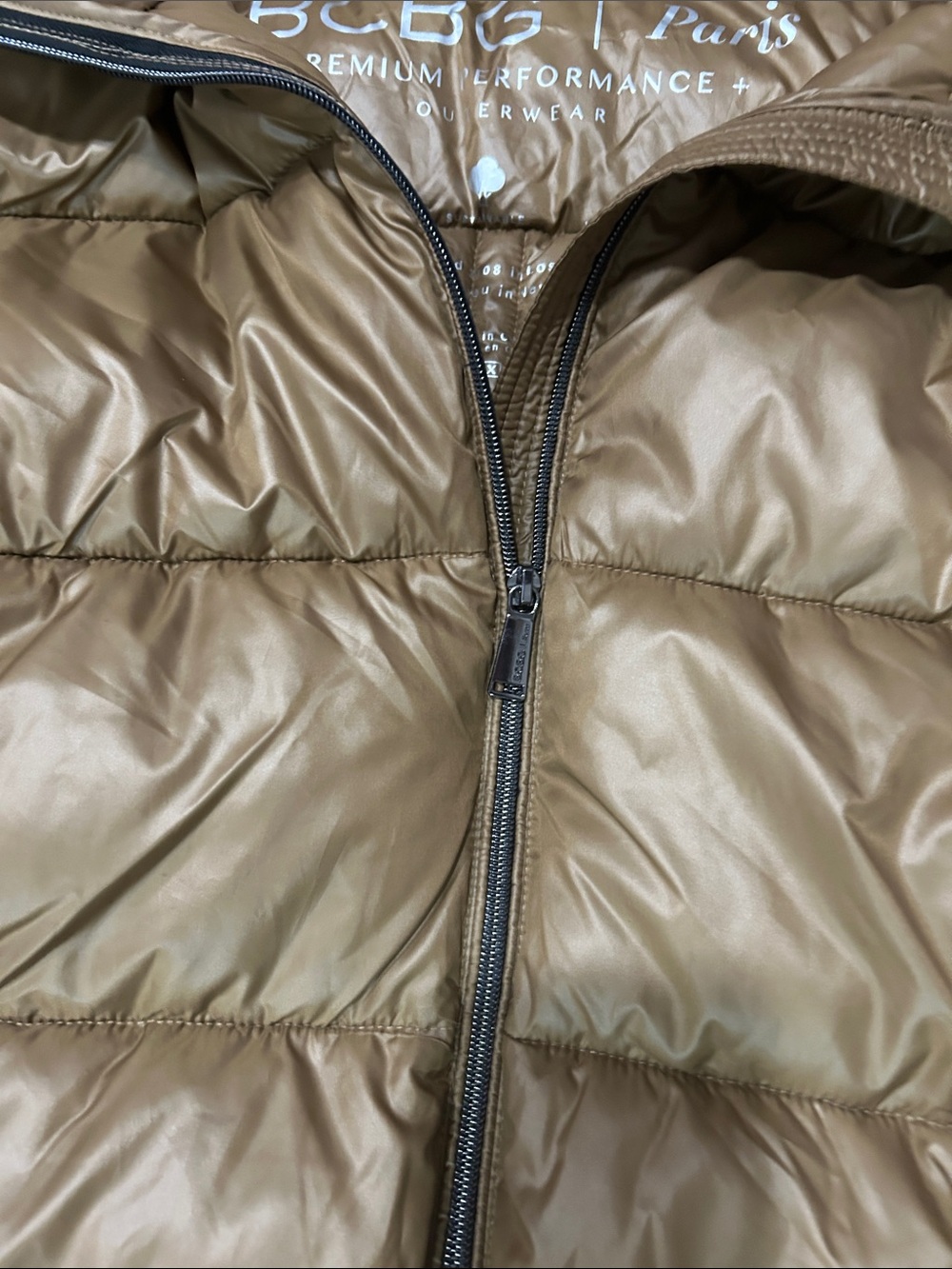 BCBG Paris Hooded Puffer Jacket in Brown - Picture 4 of 12